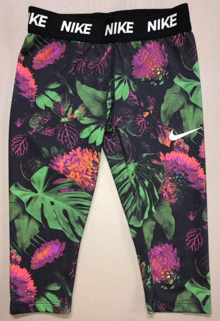 Nike Floral Spandex Leggings Girl 6x EUC